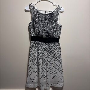 Moving Sale! Max & Cleo Black and White Patterned Dress